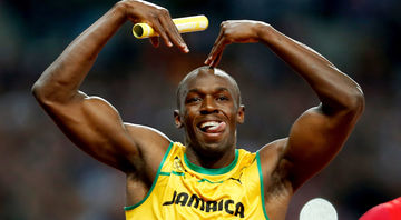 Image shows the rejoicing of Usain Bolt (JAM)